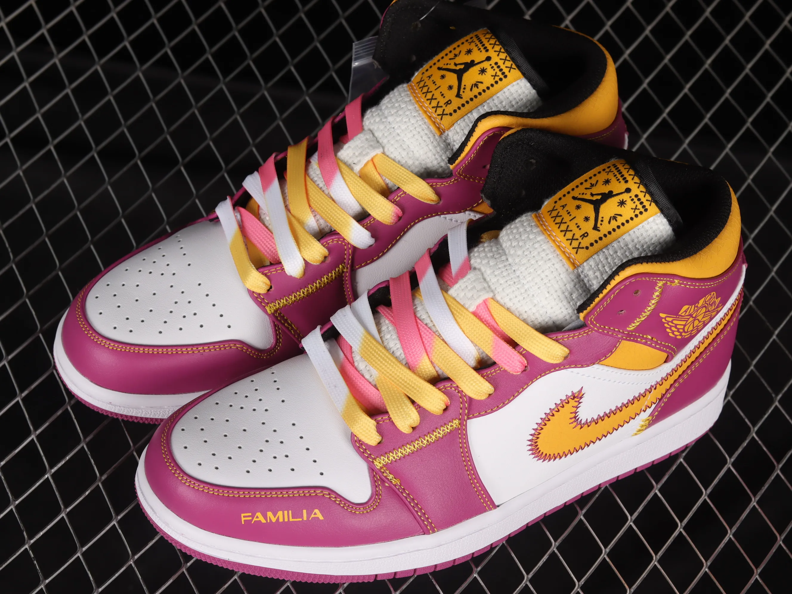 All Categories Air Jordan Jordan Series Basketball Shoes Air Jordan 1 Mid Air Jordan 1 Mid AJ1 Joe 1 Day of the Dead White Yellow Pink Mid Basketball Shoes DC0350-100